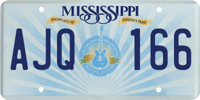 MS license plate AJQ166
