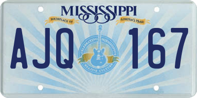 MS license plate AJQ167