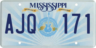 MS license plate AJQ171
