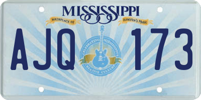 MS license plate AJQ173