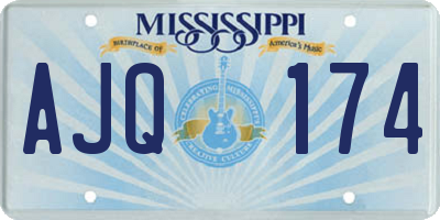 MS license plate AJQ174