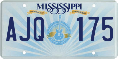 MS license plate AJQ175