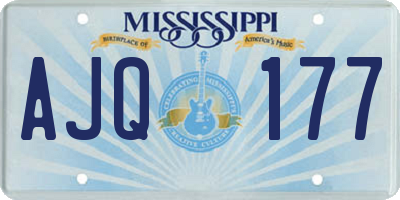 MS license plate AJQ177