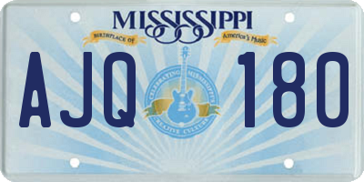 MS license plate AJQ180