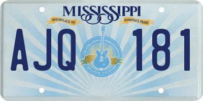 MS license plate AJQ181
