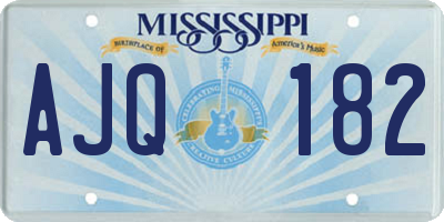 MS license plate AJQ182