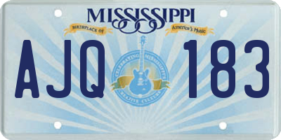 MS license plate AJQ183