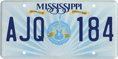 MS license plate AJQ184