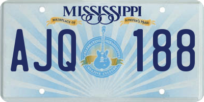 MS license plate AJQ188