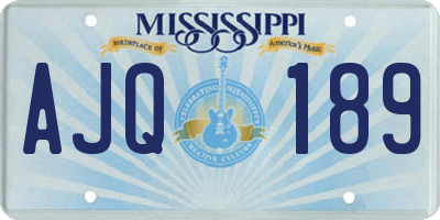 MS license plate AJQ189