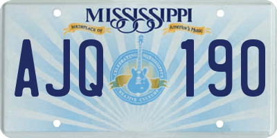 MS license plate AJQ190