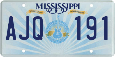 MS license plate AJQ191