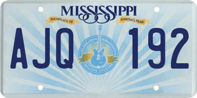 MS license plate AJQ192