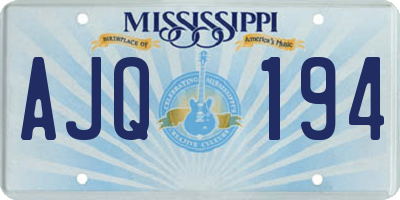 MS license plate AJQ194