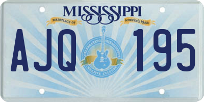 MS license plate AJQ195