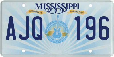 MS license plate AJQ196