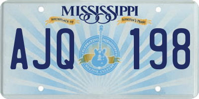 MS license plate AJQ198