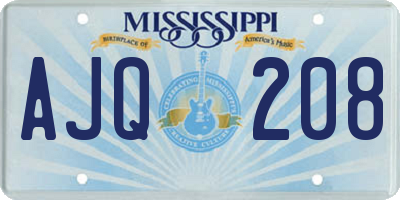 MS license plate AJQ208