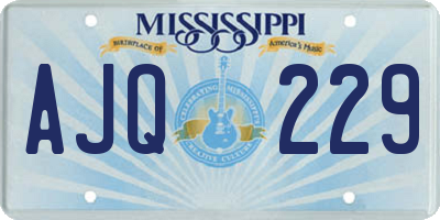 MS license plate AJQ229