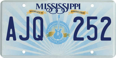 MS license plate AJQ252