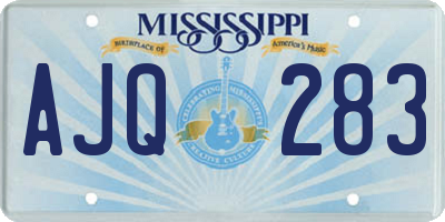 MS license plate AJQ283