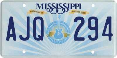 MS license plate AJQ294