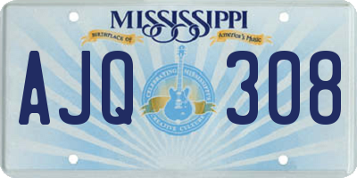 MS license plate AJQ308