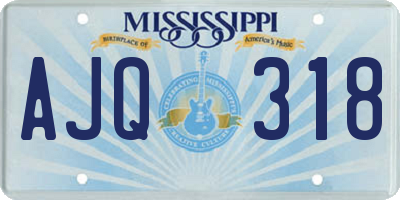 MS license plate AJQ318