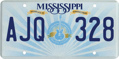 MS license plate AJQ328
