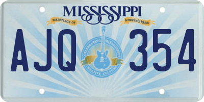 MS license plate AJQ354