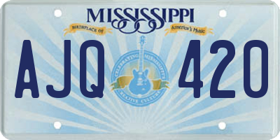 MS license plate AJQ420