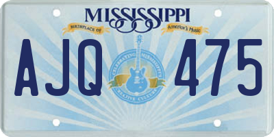 MS license plate AJQ475