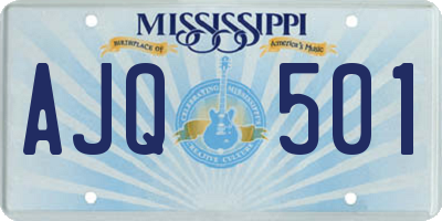 MS license plate AJQ501