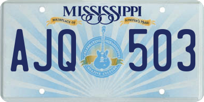 MS license plate AJQ503