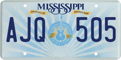 MS license plate AJQ505