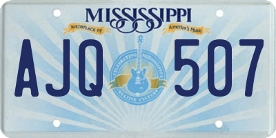 MS license plate AJQ507