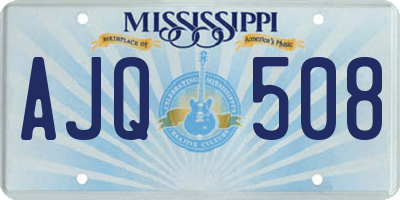 MS license plate AJQ508