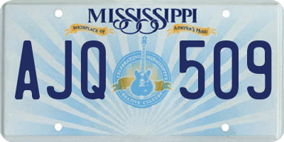 MS license plate AJQ509