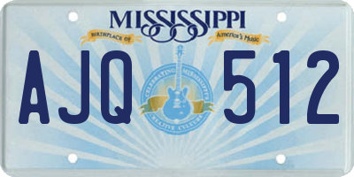 MS license plate AJQ512