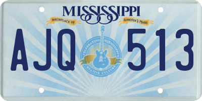 MS license plate AJQ513