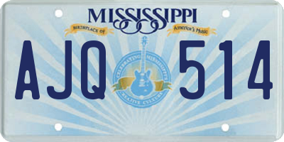 MS license plate AJQ514