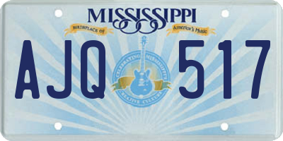 MS license plate AJQ517