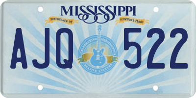 MS license plate AJQ522