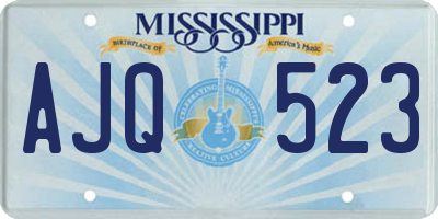 MS license plate AJQ523