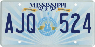 MS license plate AJQ524