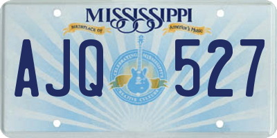 MS license plate AJQ527
