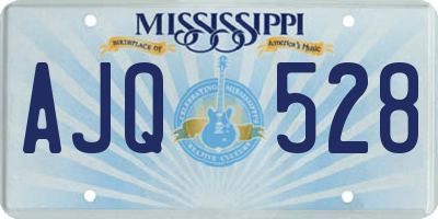 MS license plate AJQ528