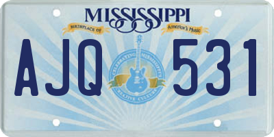 MS license plate AJQ531