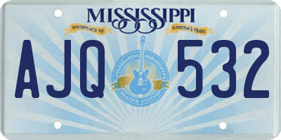 MS license plate AJQ532
