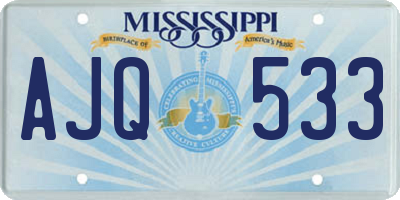 MS license plate AJQ533